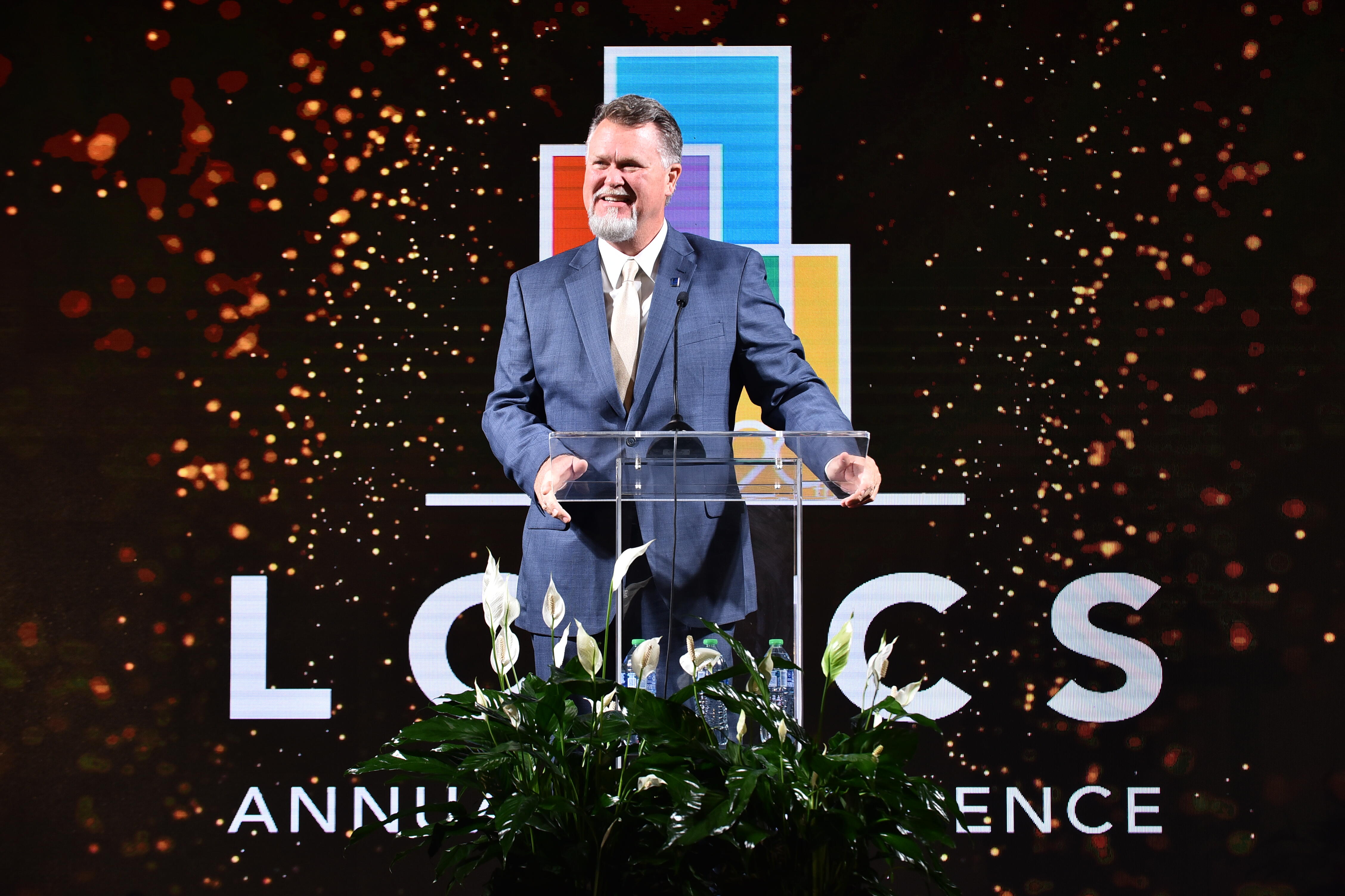 LCTCS President Dr. Monty Sullivan delivers state of the system address during LCTCS Annual Conference